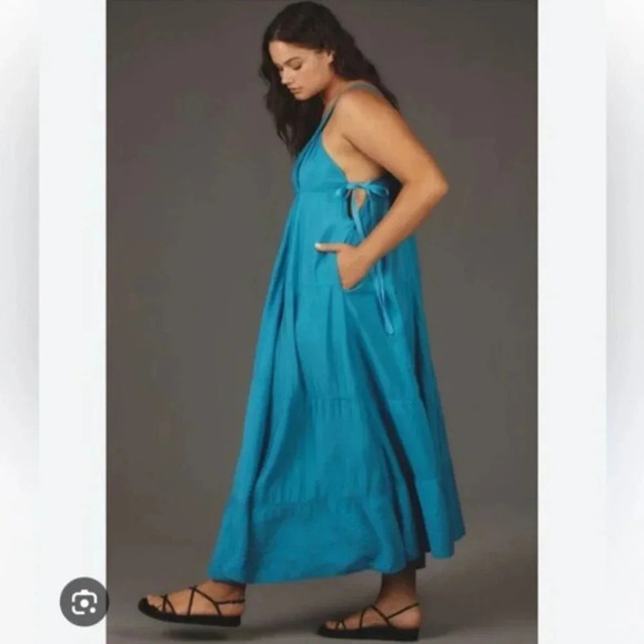 Anthropologie Pilcro Parasail Midi Dress Blue 2X - Picture 1 of 6